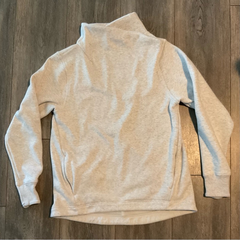 Athleta Light Gray Women's Asym Funnel Neck Sweater